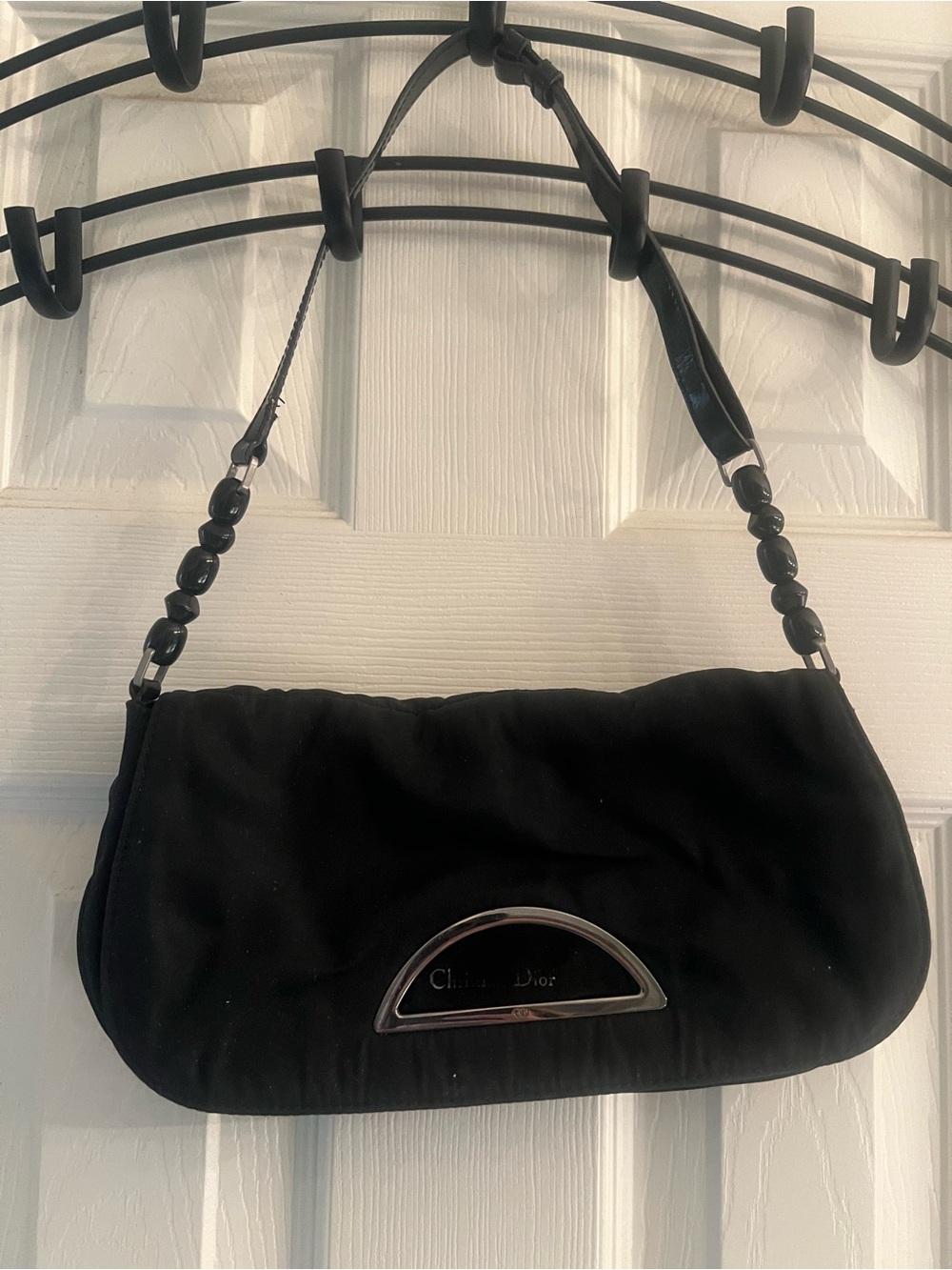 Dior VTG canvas shoulder bag small black